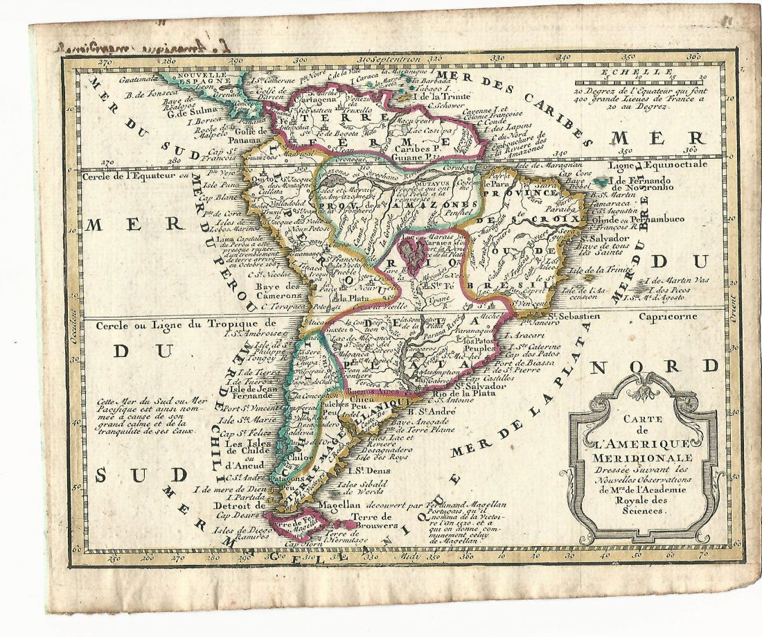 18th C Map of South America (1 of 1)