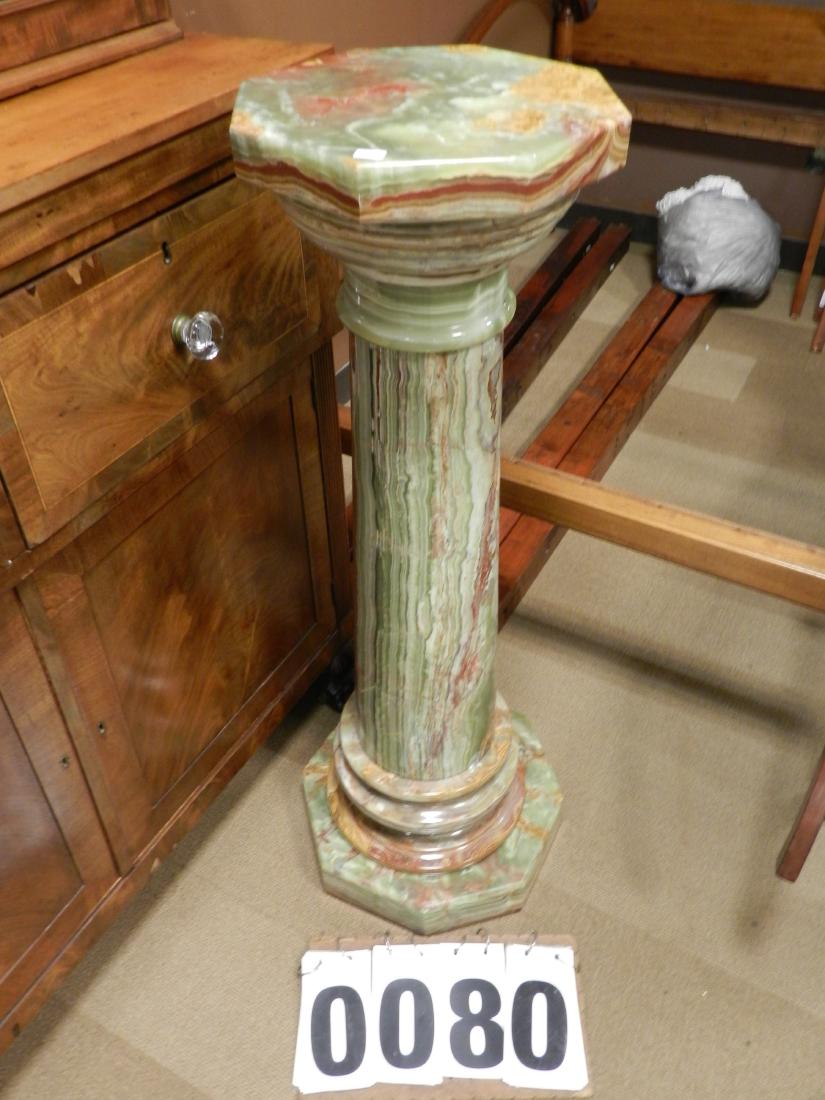 Solid Onyx 5 Part Pedestal Plant Stand (1 of 1)