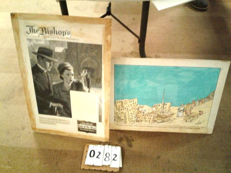 Pair of 1940's Watercolor Illustrations (1 of 1)