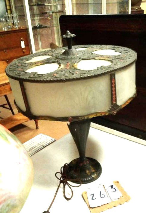 Ribbed Milk Glass Panel Lamp Shade excellent condition (1 of 1)