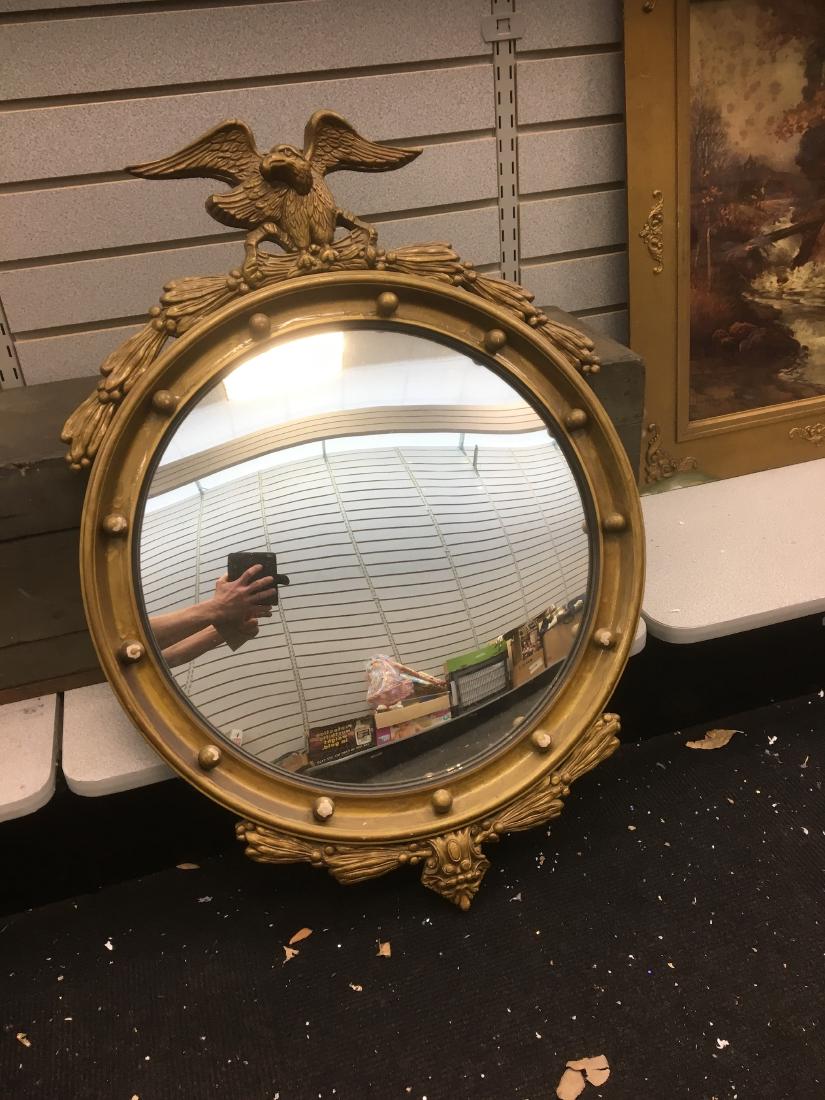 Federal Style Convex Mirror: 1800's Federal Style Convex Wall Mirror Some minor plaster chips 21"x31"