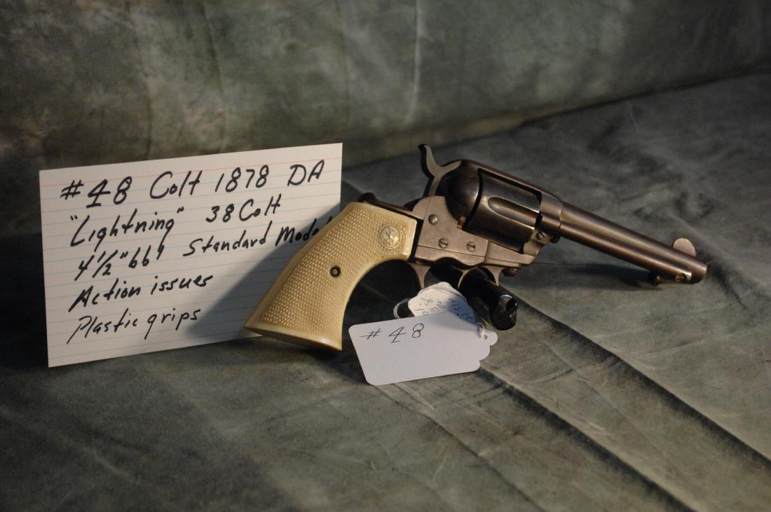 Colt: 1878 Lightning 38 Colt; Revolver 4 1/2" bbl Standard Model/Action Issues Serial #121316