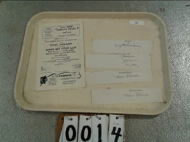 Variety of (5) Signed Programs Ex: Annie Get Your Gun: (2) signatures of Eleanor Roosevelt, (1) signature of Dwight D. Eisenhower, (1) Signature of Eddie Cantor & (1) Signed by Irving Berlin & Richard Roger 1930's program of "Annie Get Your Gun"- 8 1/2" x