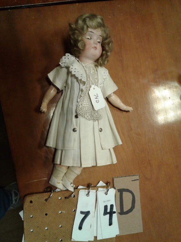 Marked Estate 1890s Germany Bisque Doll: Estate 1890s Germany bisque doll - marked 165K 4/0 x - 12"L x 5 1/2"W