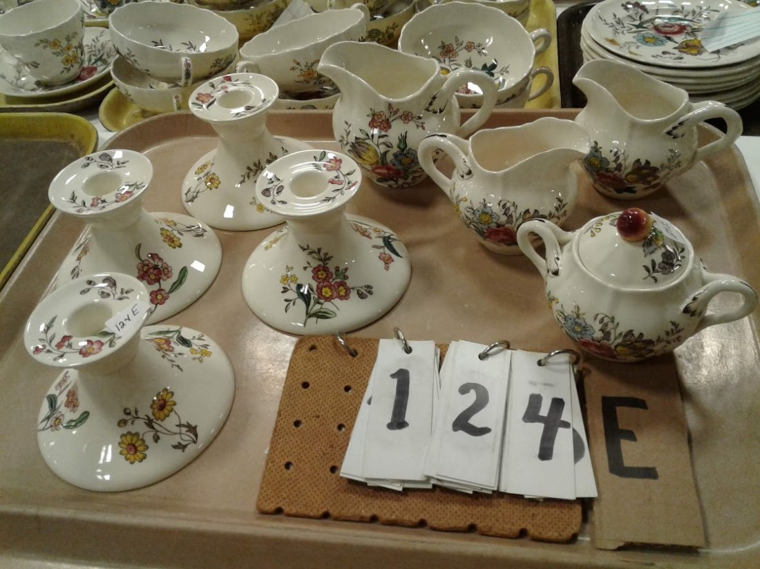 Copeland Spode Gainsborough-Candle Stks,Sugar/Creamer: This rare collection of Copeland Spode Gainsborough Pattern China was collected for 3 generations of Doctors in the 1,000 Islands of N.Y. The condition on almost every piece is in mint, mint condition