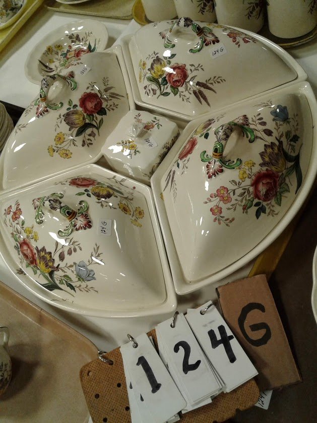 Copeland Spode Gainsborough-Condiment Service W/Lids: This rare collection of Copeland Spode Gainsborough Pattern China was collected for 3 generations of Doctors in the 1,000 Islands of N.Y. The condition on almost every piece is in mint, mint condition