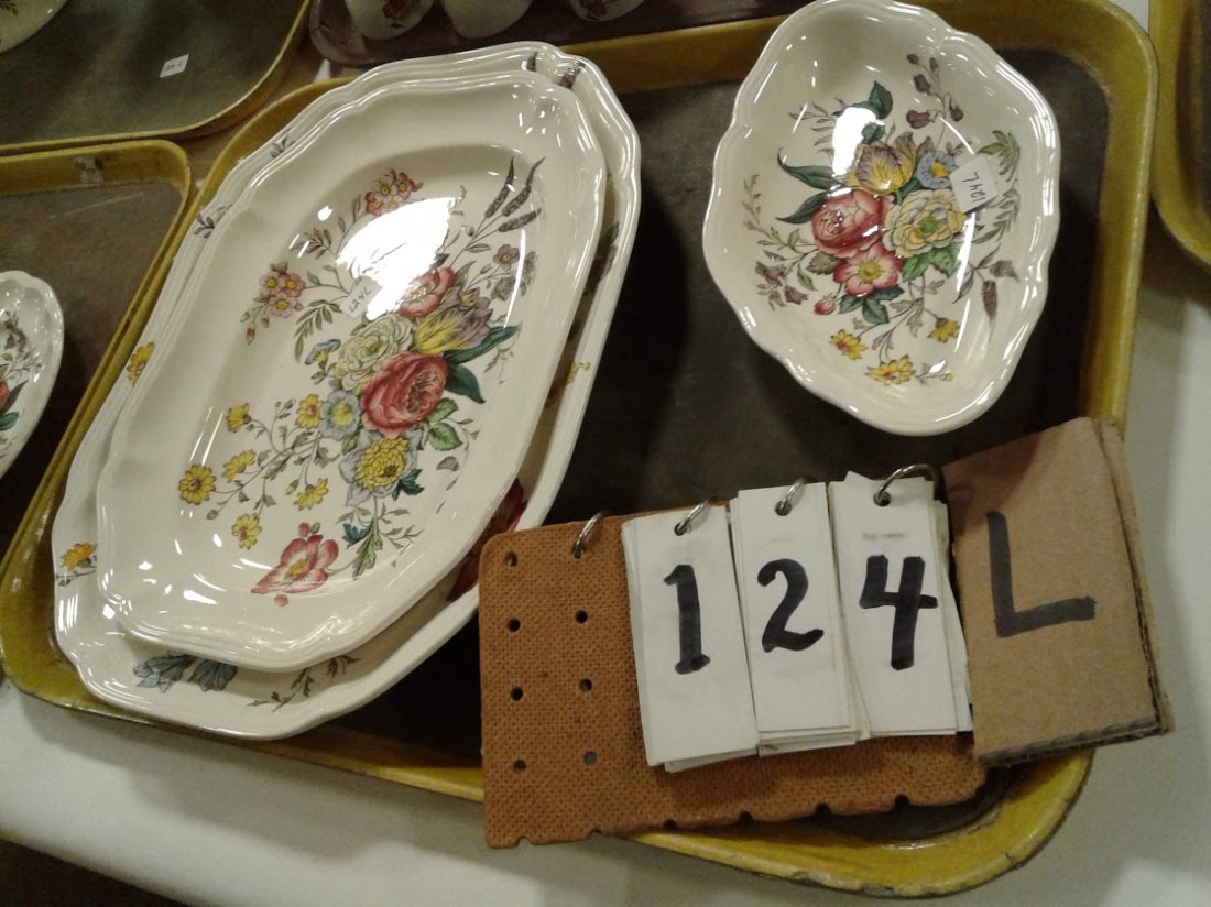 Copeland Spode Gainsborough-Platters & Celery Dish: This rare collection of Copeland Spode Gainsborough Pattern China was collected for 3 generations of Doctors in the 1,000 Islands of N.Y. The condition on almost every piece is in mint, mint condition