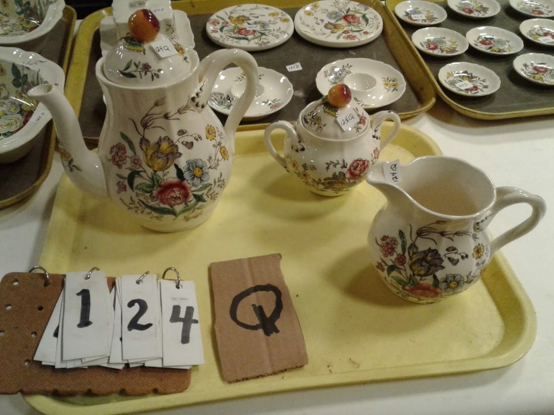 Copeland Spode Gainsborough-Sugar & Creamer & Teapot: This rare collection of Copeland Spode Gainsborough Pattern China was collected for 3 generations of Doctors in the 1,000 Islands of N.Y. The condition on almost every piece is in mint, mint condition