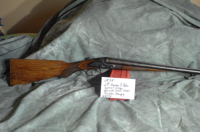 J.P. Sauer & Sohn SxS, SPECIAL ESSEN: 16 GA, 28.75 Barrel, Blue and engraved, Gold-filled Trigger Guard, SerNo--28554