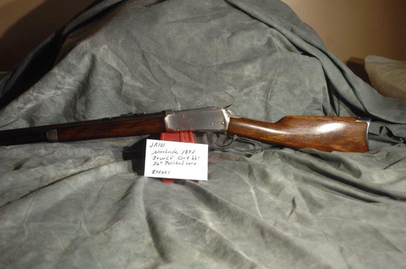 WINCHESTER, 1894, built 1919, 32,586 built that year: 30WCF, 26 Barrel Octogon, Blue with receiver, butt plate and fore end cap polished, SerNo--875021