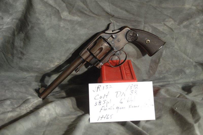 COLT, 1892 DA: 38 Special, 6 Barrel, Blue, Finish completely gone, Some pitting, SerNo--14465