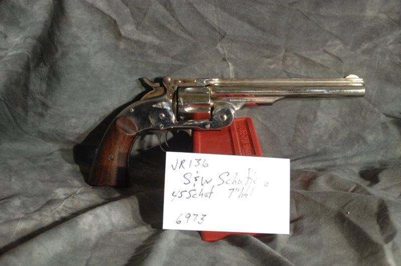 SMITH & WESSON, Schofield: 45 Schofield, 7 Barrel, Nickel, SerNo--6973
