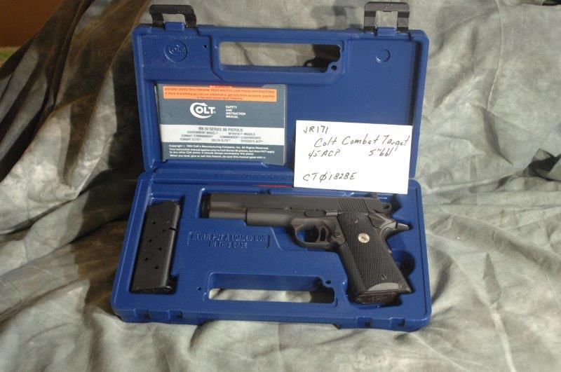 COLT, Combat Target: 45 ACP, 5 Barrel, Park, Unfired, in box, SerNo--CT01828EOriginal box, paperwork included