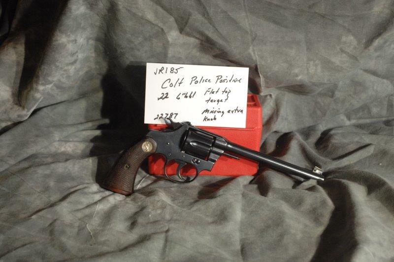 COLT, Police Positive,: 22, 6 Barrel, Blue, Flat Top Target, Missing extractor Knob, SerNo--22787
