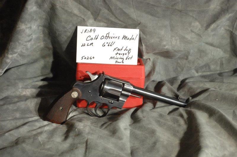 COLT, Officer: 22, 6 Barrel, Target model, blue, missing extractor knob, Ser No--50260