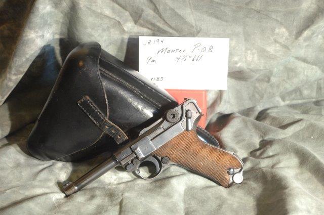 MAUSER, PO 8: 9 MM, 4.5 Barrel, Blue, with holster and extra mag,numbers matching, SerNo--3183