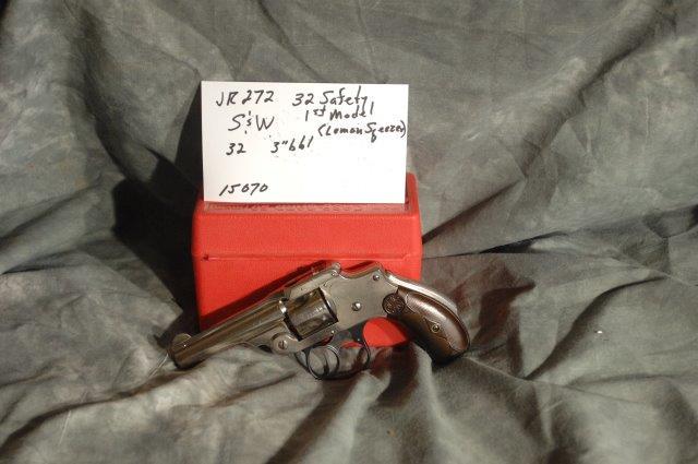 SMITH & WESSON, 32 Safety First Model: 32, 3 Barrel, Nickel, 90%, SerNo--15070