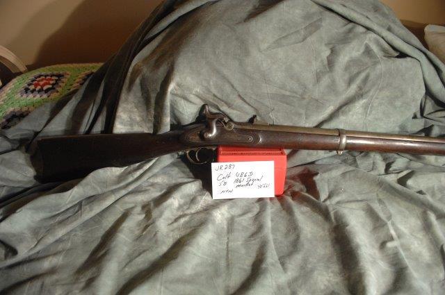 COLT, Springfield 1861 Spl Musket: 58, 40 Barrel, Blue, some pitting at breach, ram rod intact, NSN