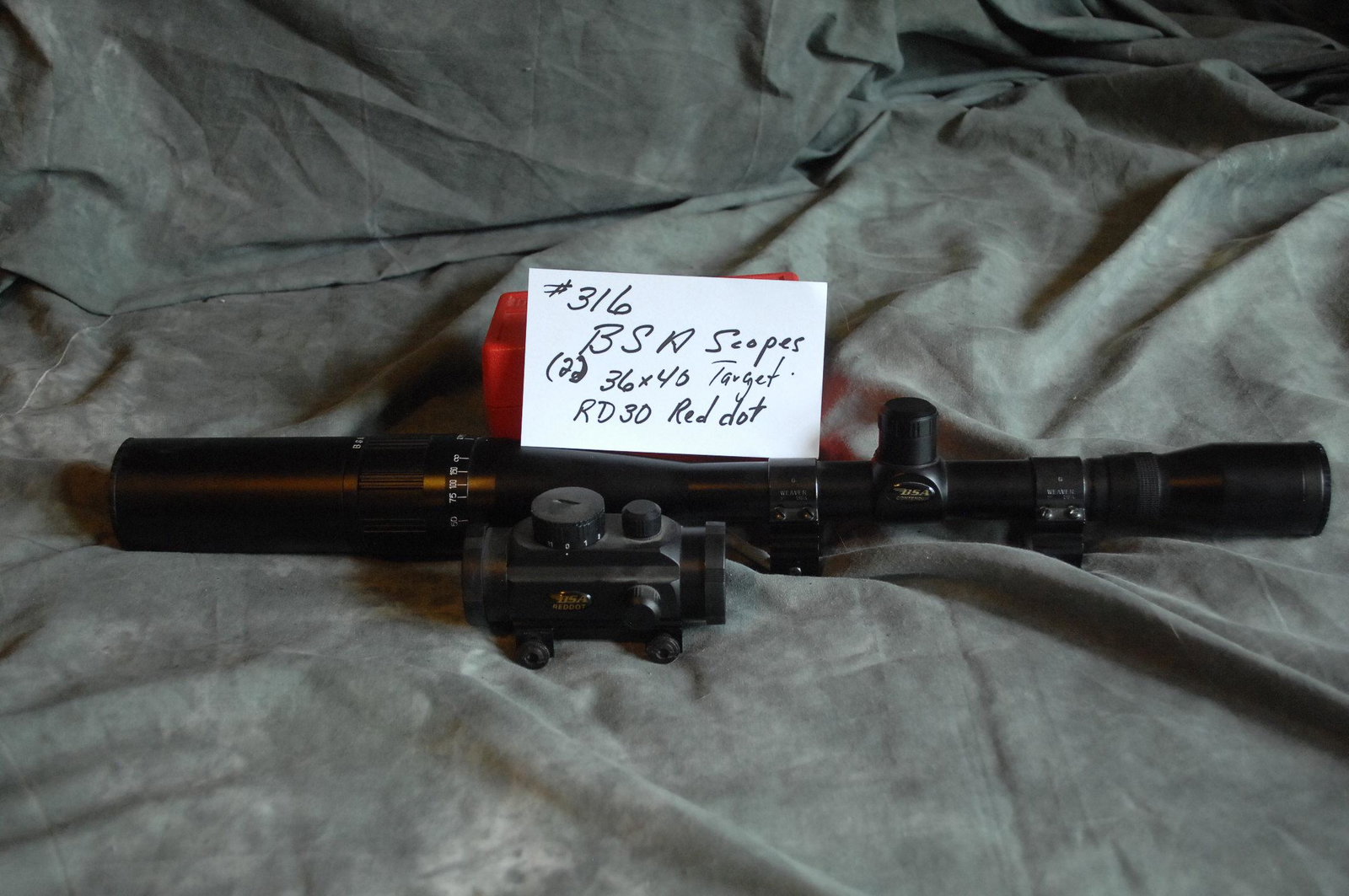 BSA scopes: 36 x 40, target scope, RD30 red dot scope