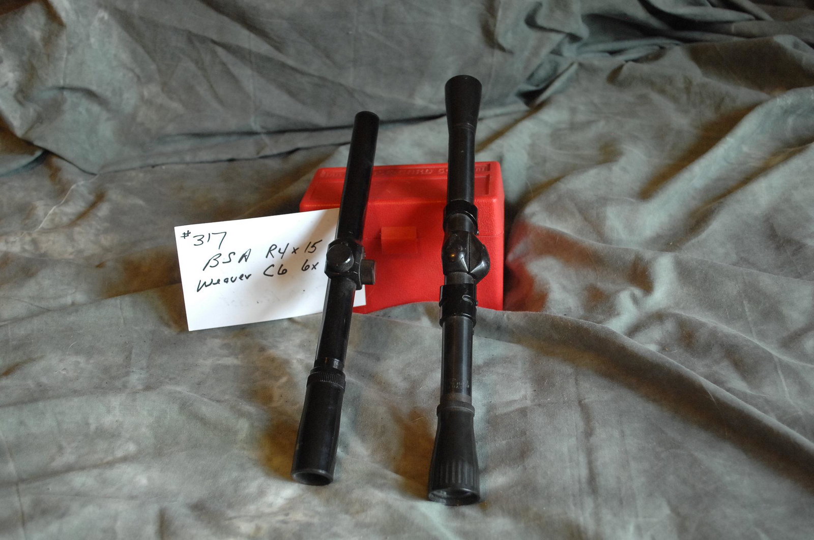 Two .22 scopes: BSA R4 x 15, Weaver C6 6X .22 rifle scopes