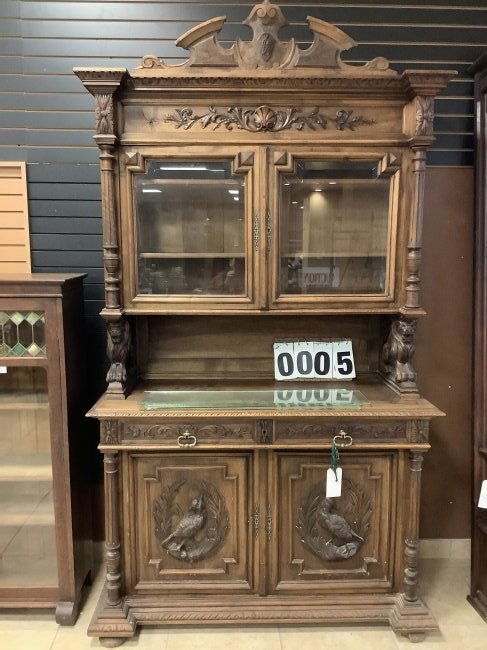 1860s German Carved Walnut Cabinet (1 of 7)
