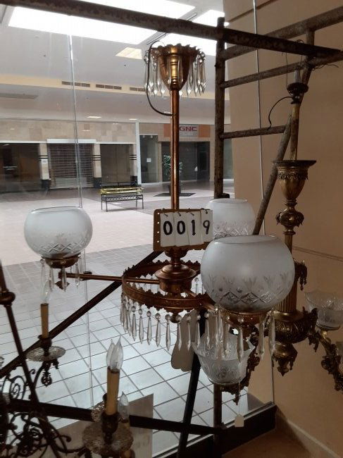 Victorian Brass Hanging Lamp (1 of 5)