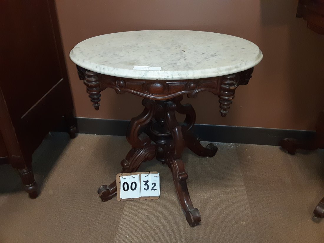 1890 Coffee Table Marble Top (1 of 1)