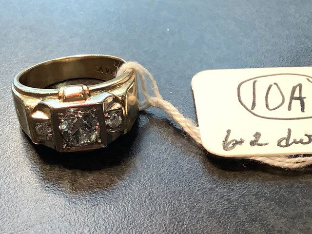 14K Gold and Diamond Mens Ring (1 of 1)