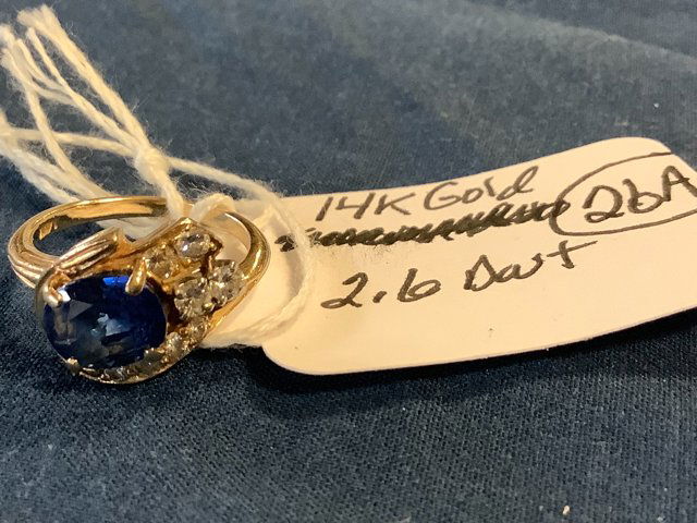 14K Gold Ladies Diamond and Sapphire Ring (1 of 1)
