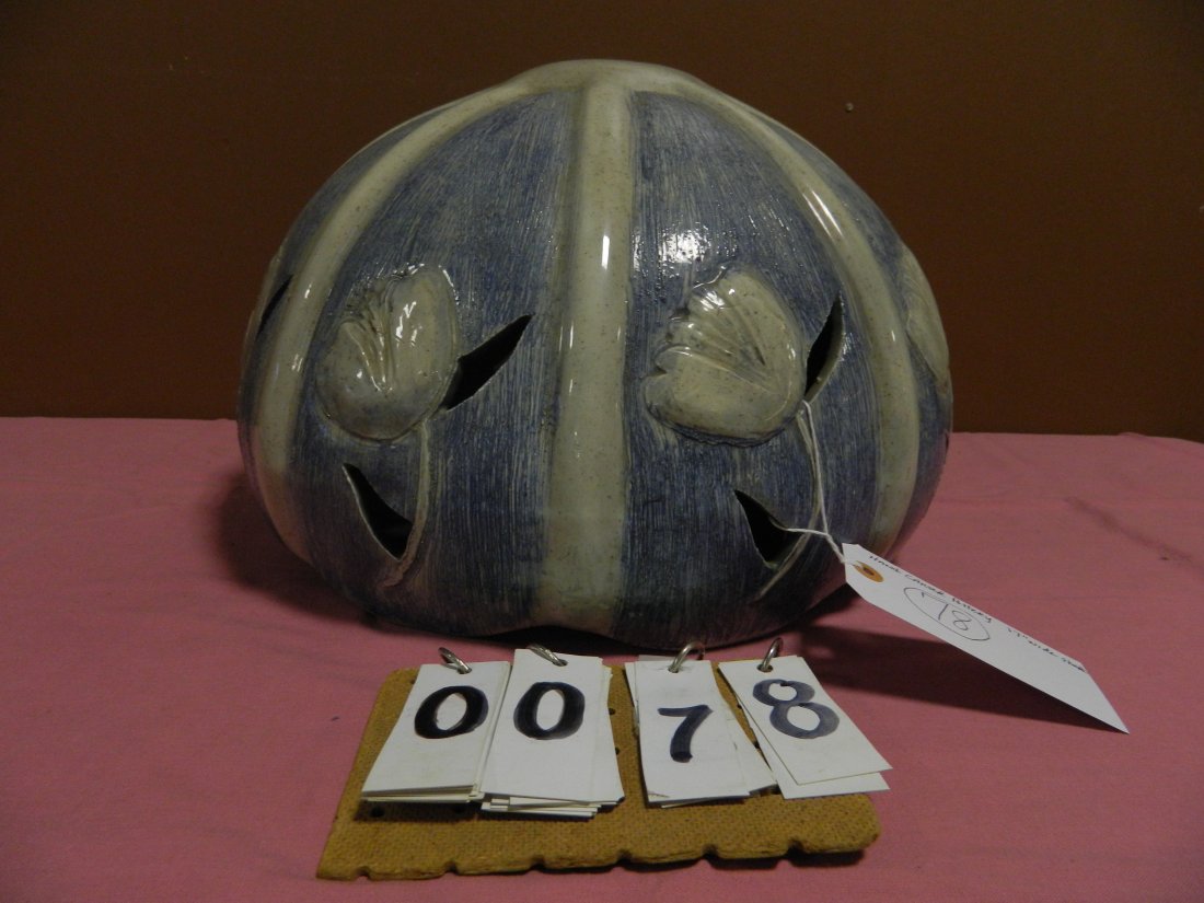 1900s Pottery Hand Carved Hanging Lamp Shade (1 of 3)