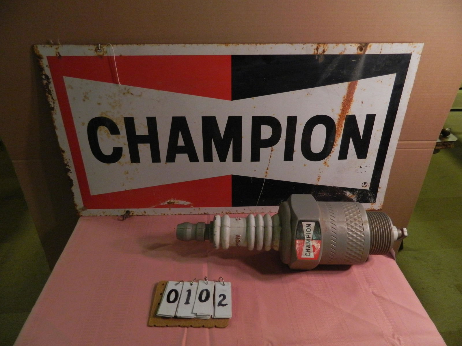 2 Champion Spark Plug Signs (1 of 2)