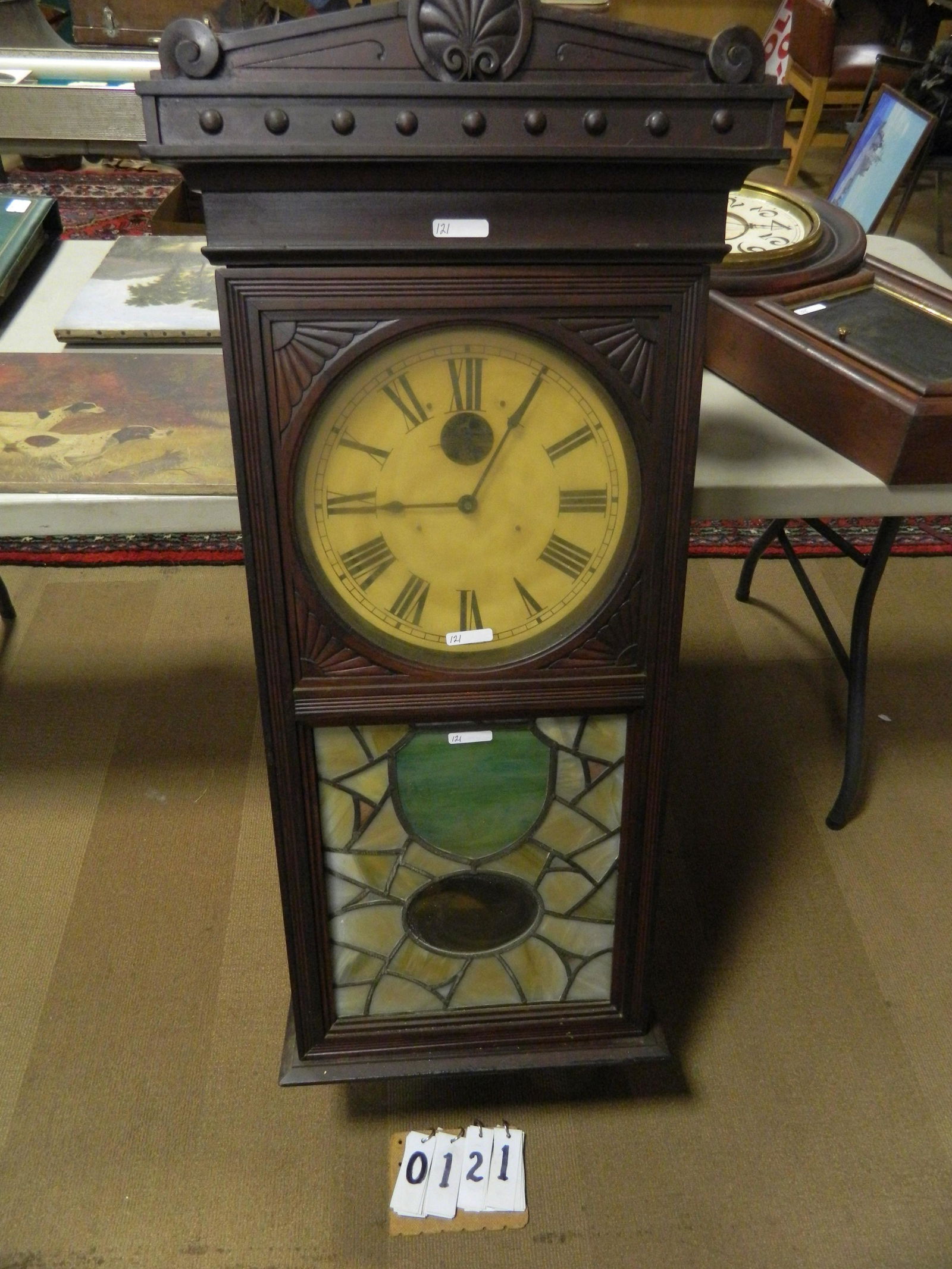 1890s-1900s Unusual Self Winding Wall Clock (1 of 1)