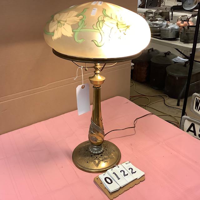 Signed Handel Table Lamp with Glass Shade (1 of 3)