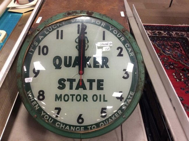 1900s Quaker State Advertising Clock (1 of 2)