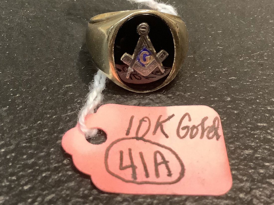 10K Gold Mens Masonic Ring (1 of 6)