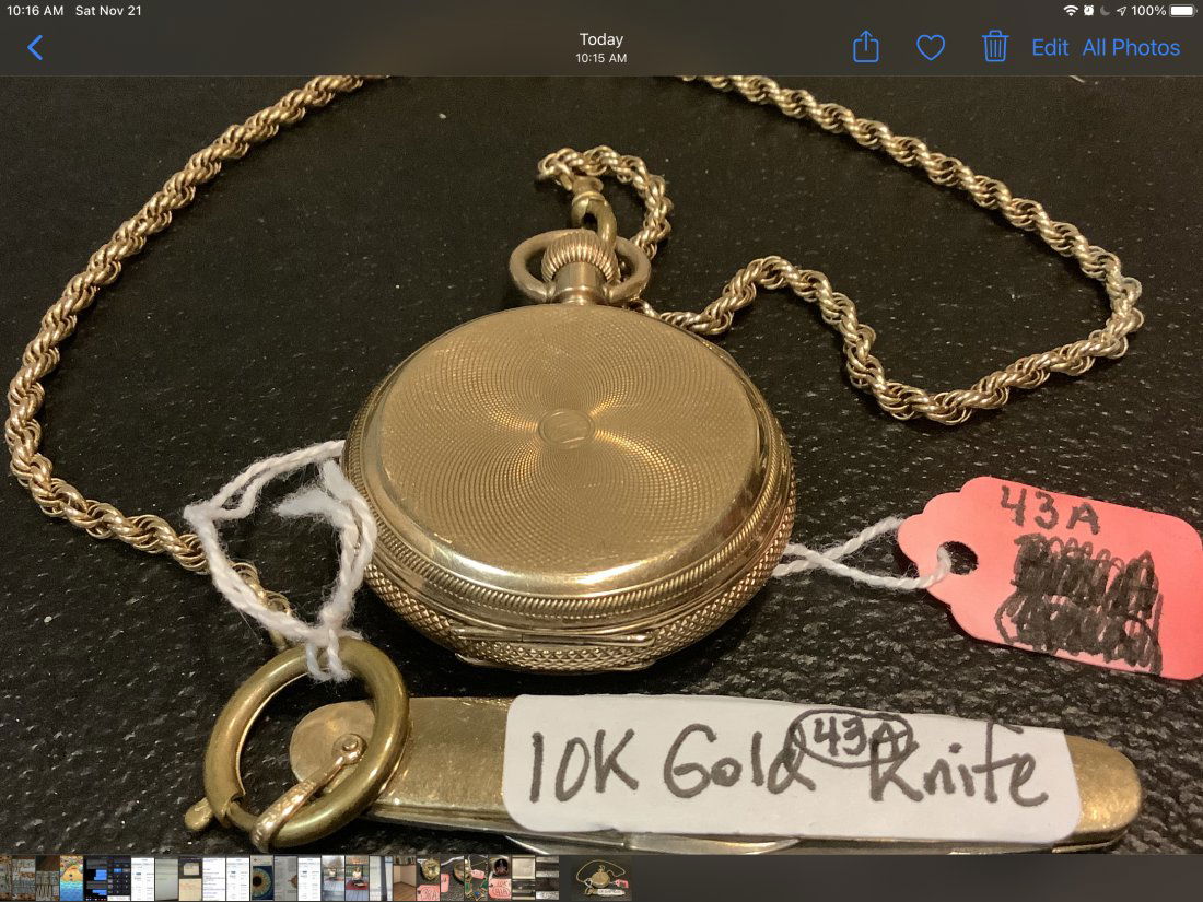 19th C Gold Filled Pocket Watch and 10K Gold Knife (1 of 5)