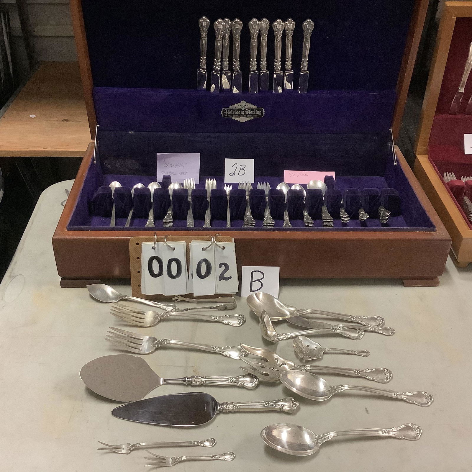 91 Piece Chantilly Gorham Sterling Silver Flatware Set (1 of 1)