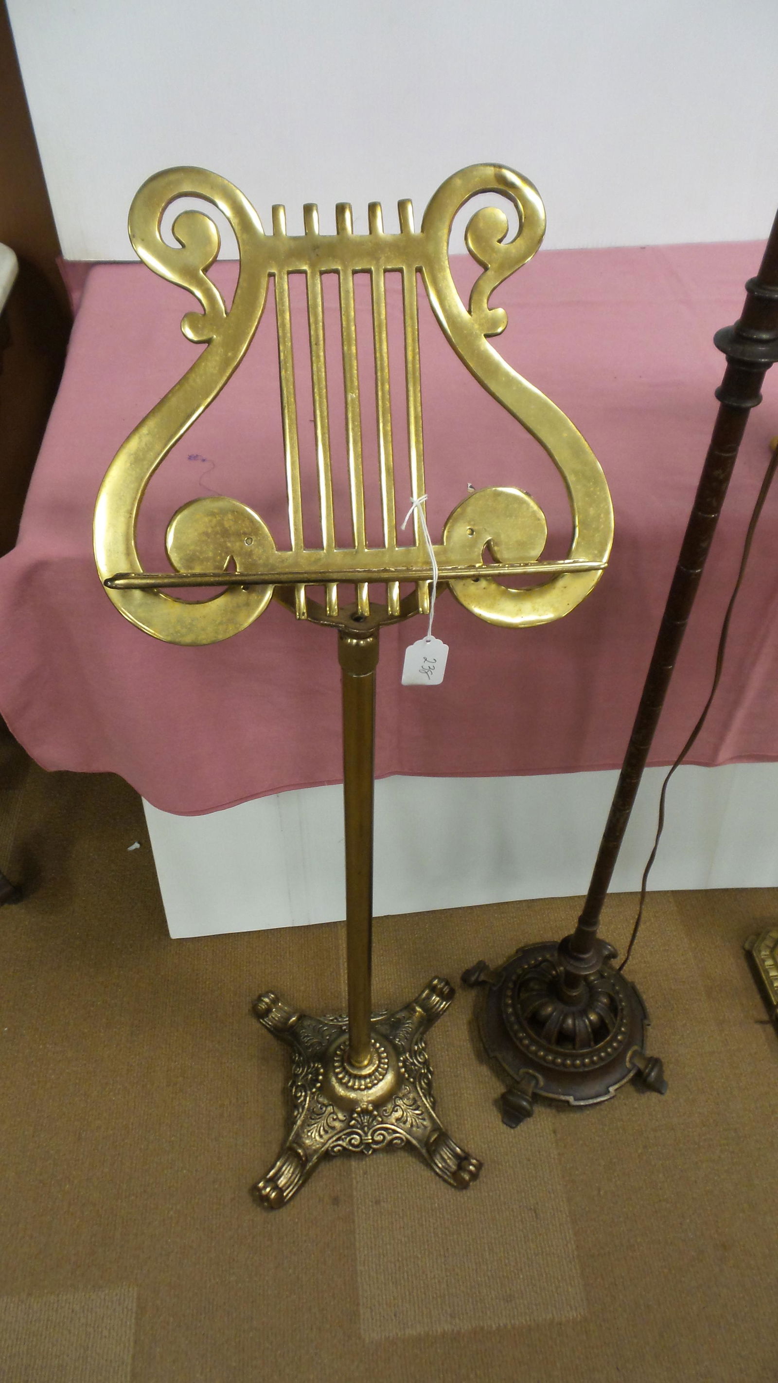 2 Lamps and Solid Brass Music Stand (1 of 5)