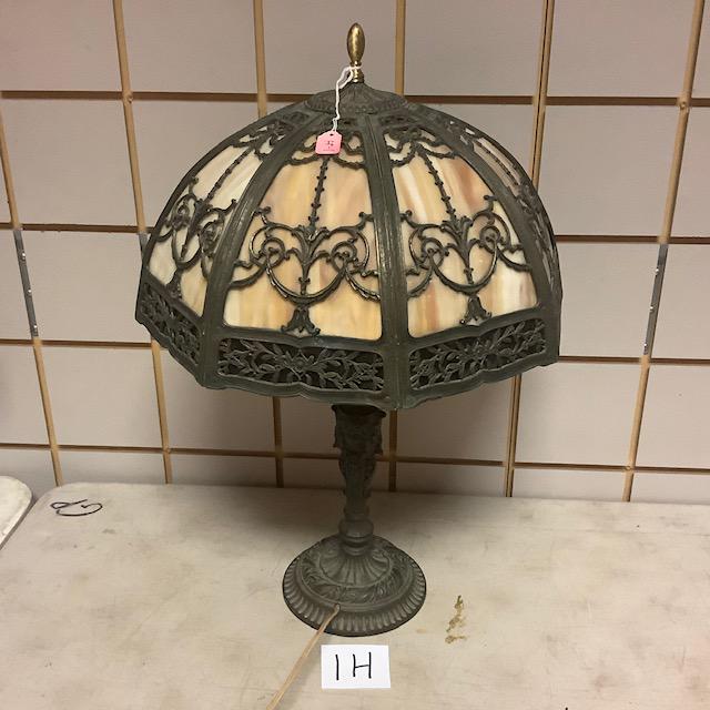 1900s American Slag Glass Lamp (1 of 1)