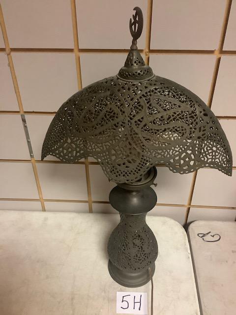 1900-1920s Arabic Middle Eastern Solid Brass Lamp (1 of 1)