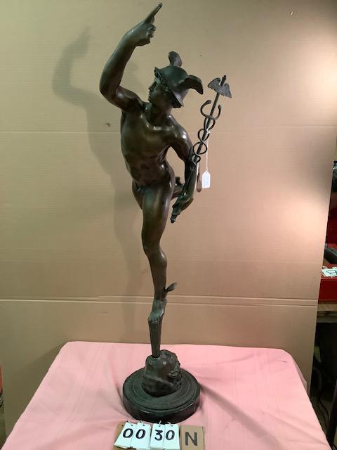 Contemporary bronze Mercury statue (1 of 4)
