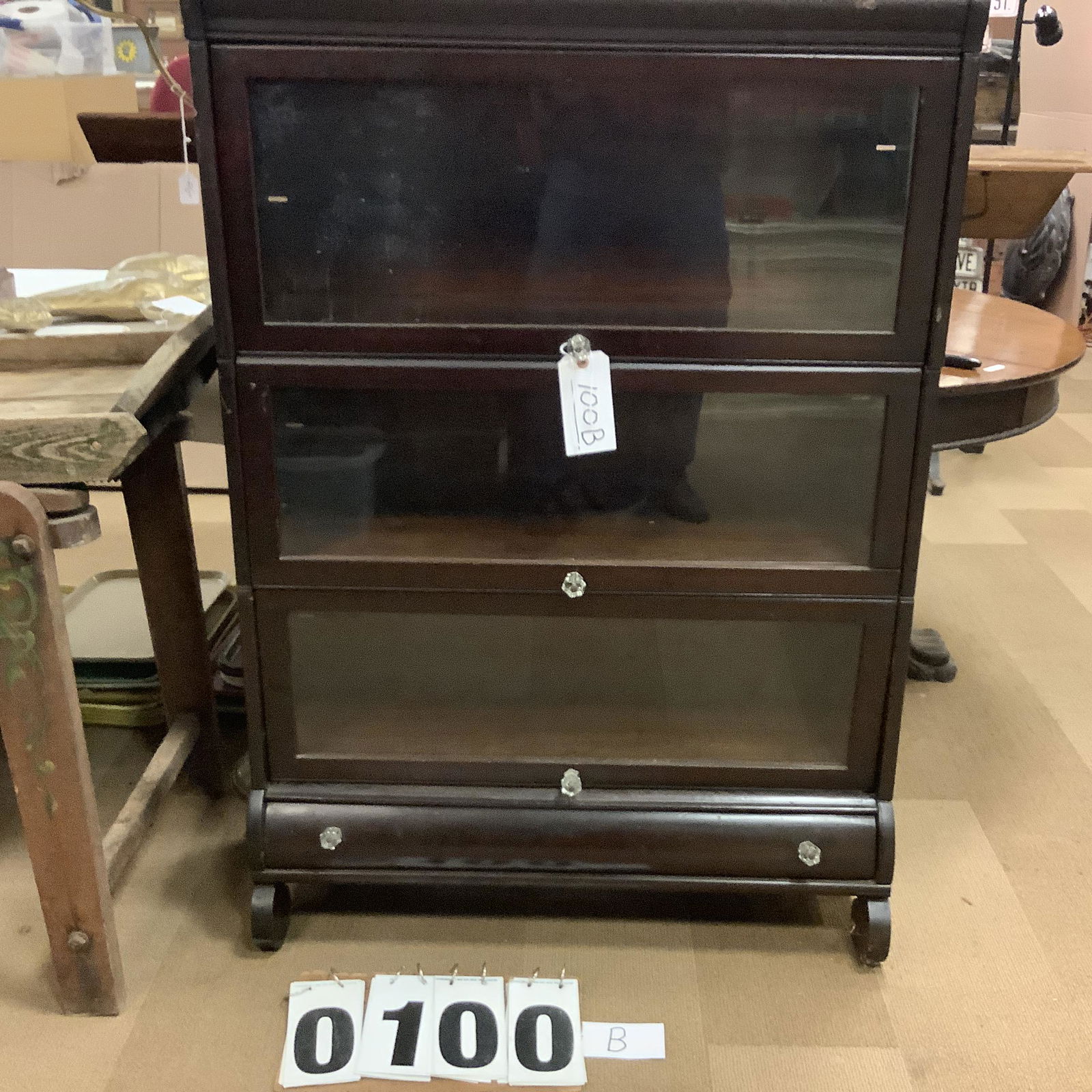 Mohogany 3 Tier Bookcase w/Drawer (1 of 5)