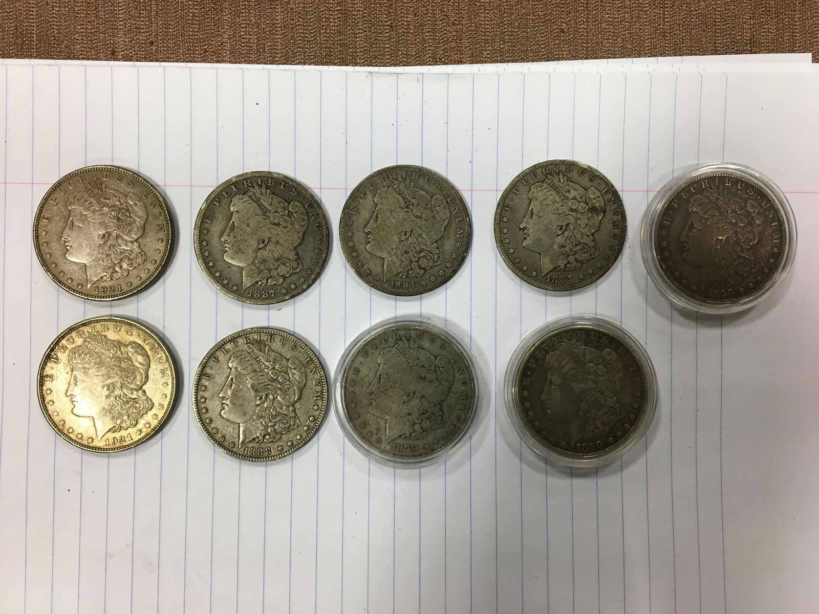 9 circ Morgan Dollars (1 of 2)