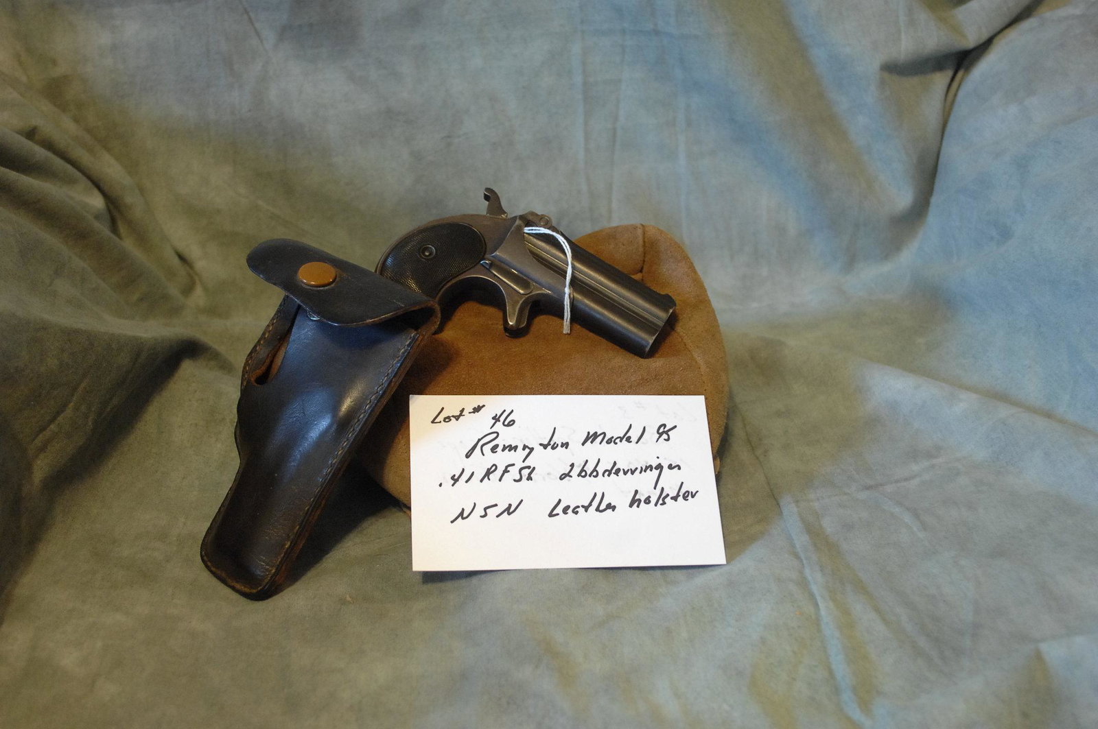 Remington Model 95: .41RFSh, 2 bbl derringer, NSN w/leather holster