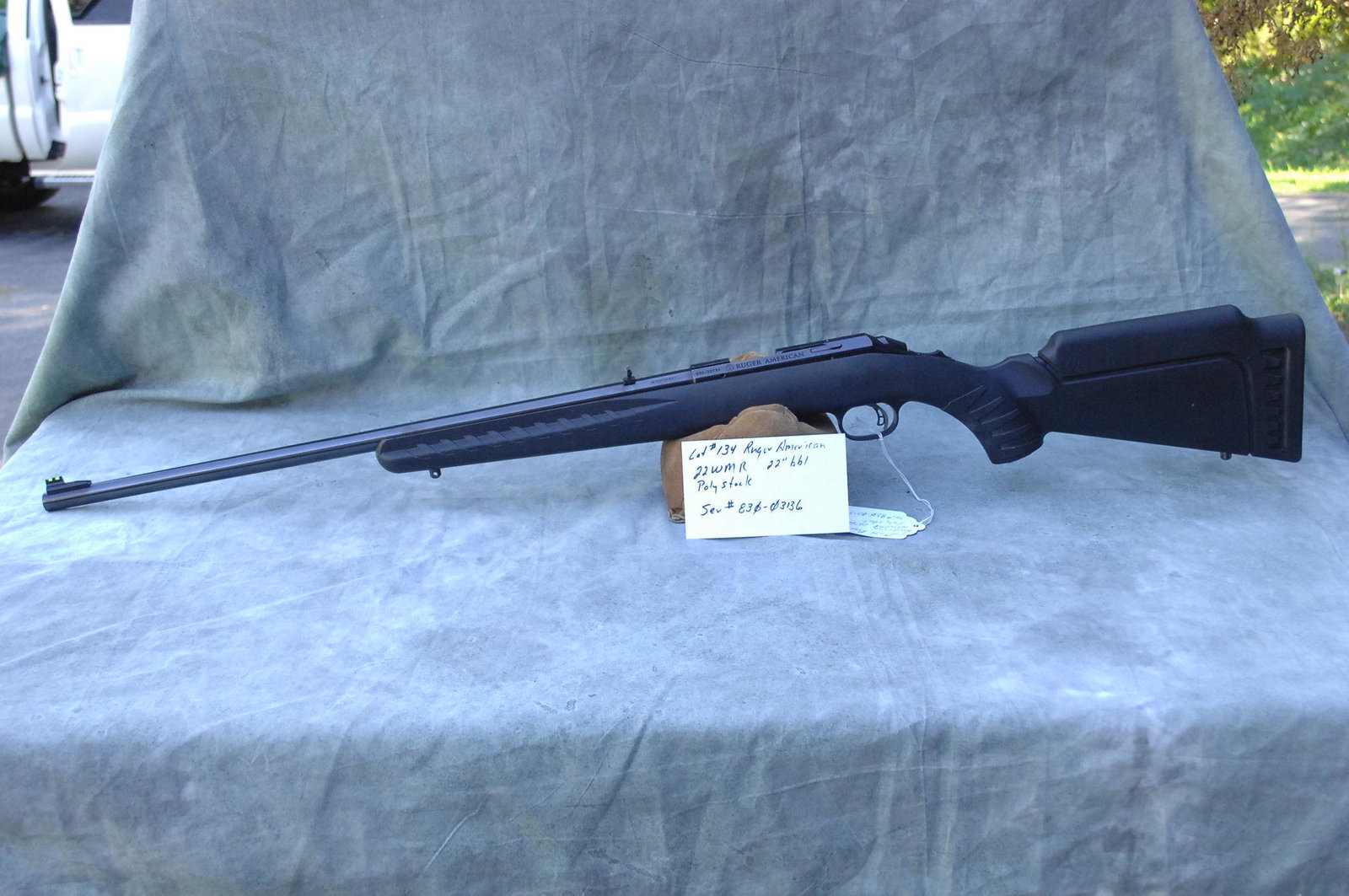 Ruger American rifle: 22WMR, 22" bbl, poly stock, ser# 830-03136