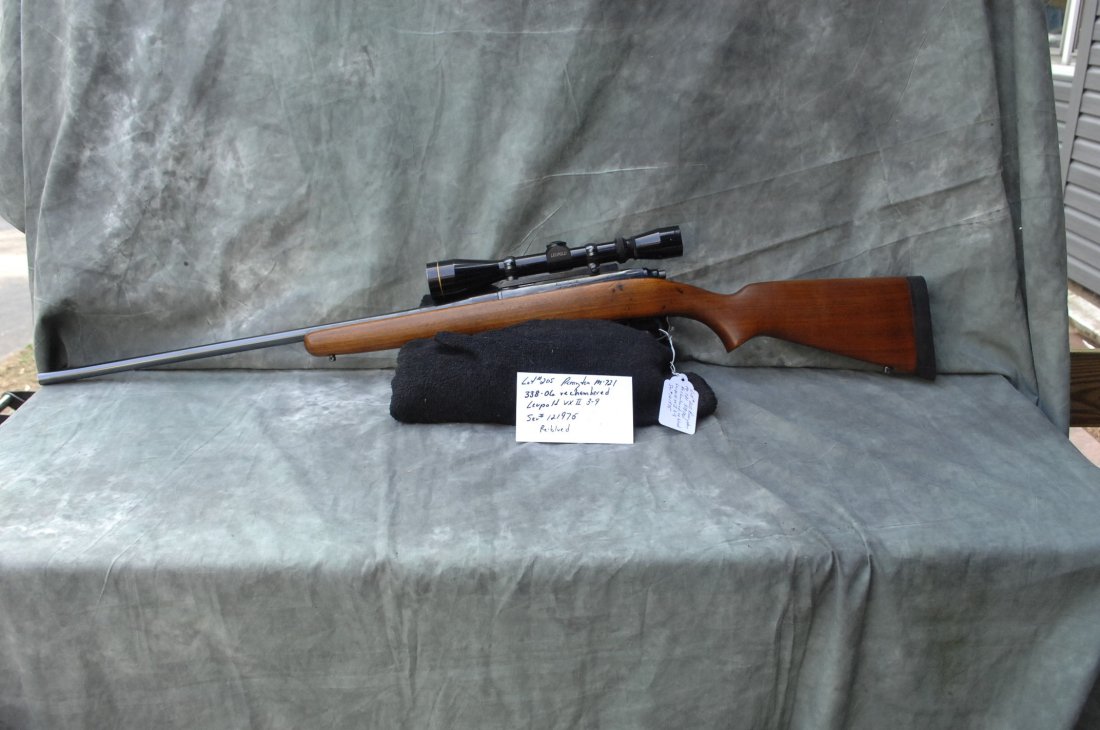 Remington Model 721: 338-06 rechambered Leopold VX II 3-9 Scope Ser#121975 Reblued