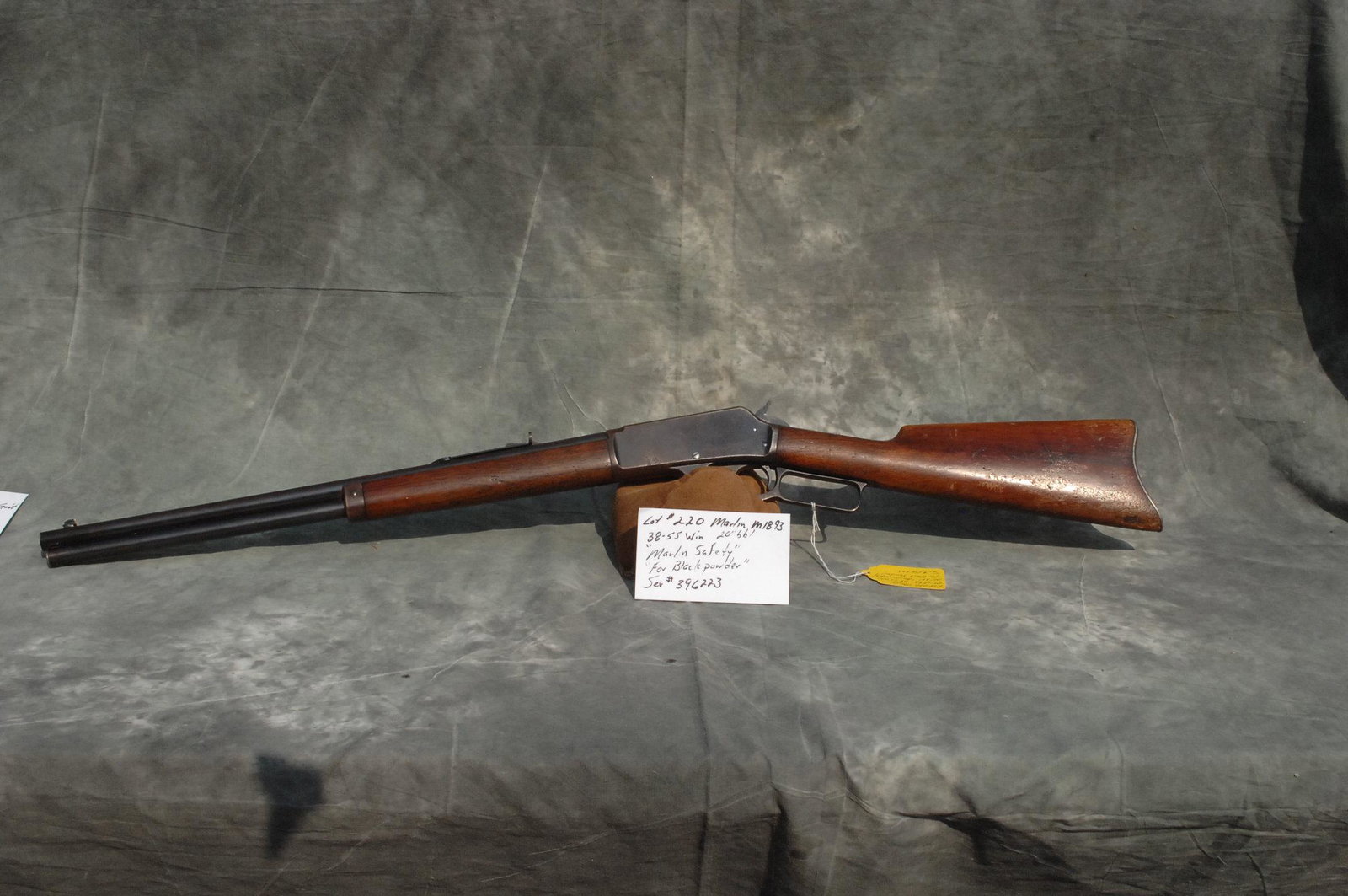 Marlin Model 1893: 38-55 Win 20"bbl "Marlin safety" & "for Black Powder" Ser# 396223