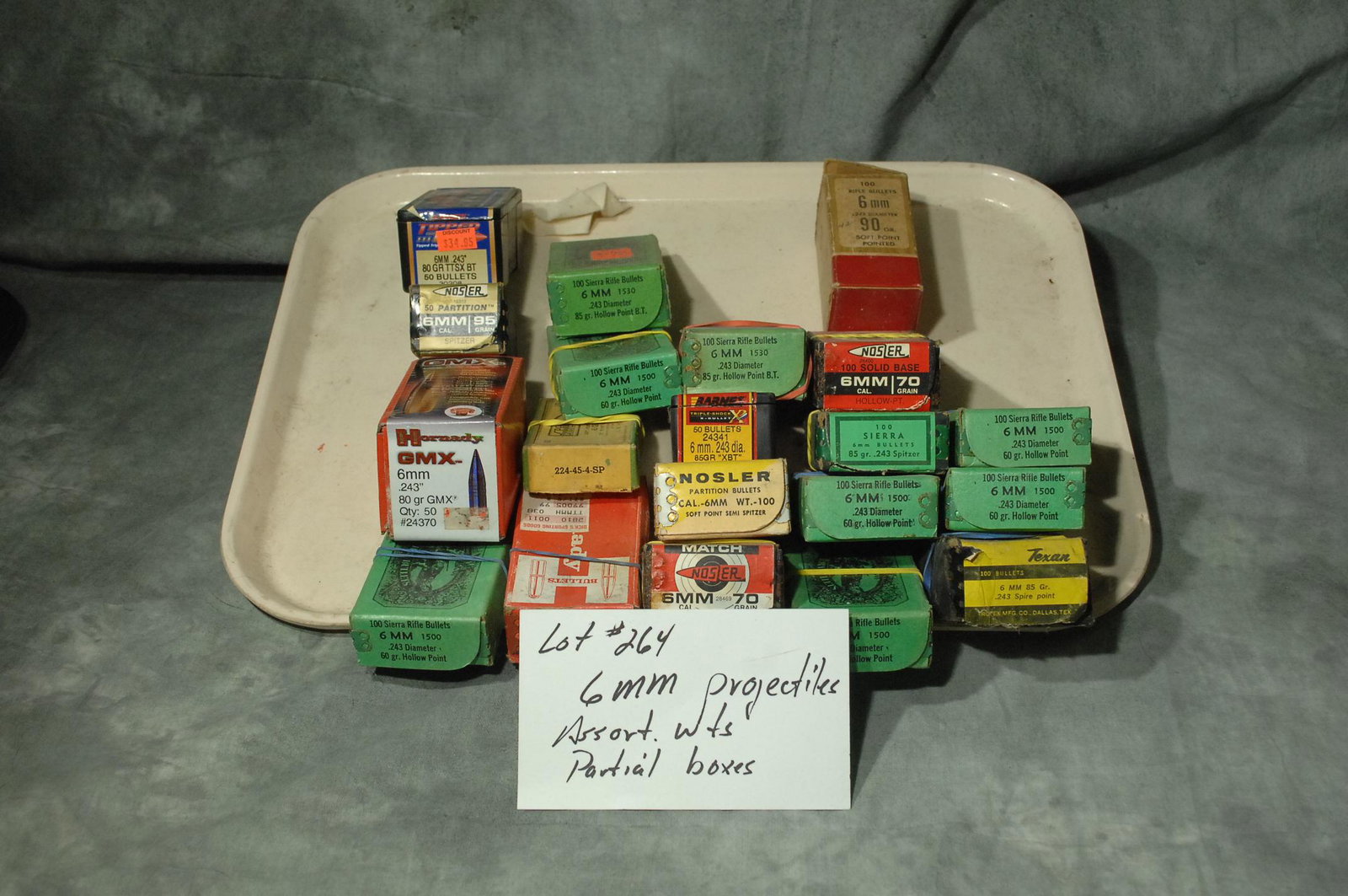 6mm: Projectiles assort wts. Partial boxes
