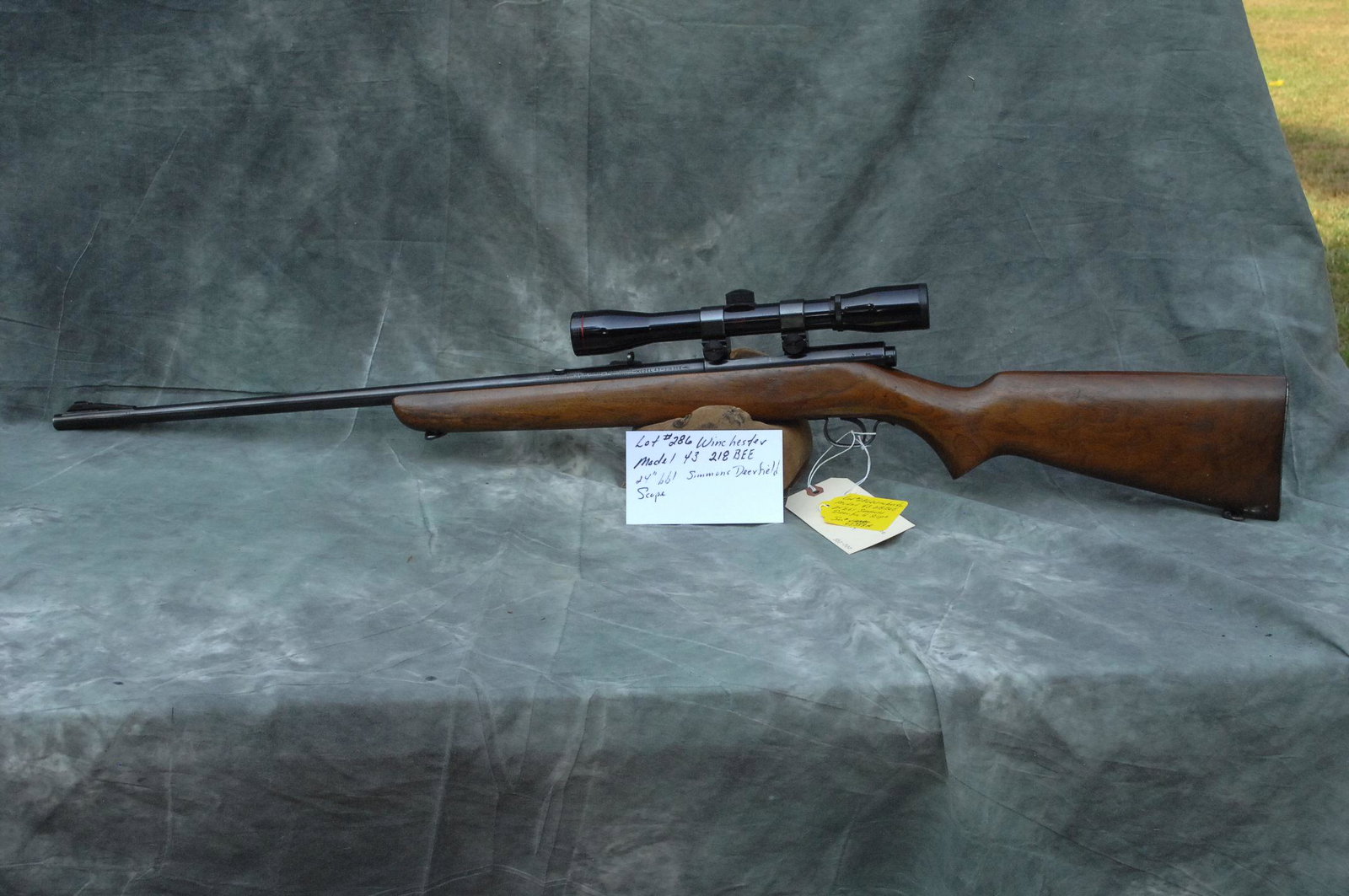 Winchester Model 43: 218 BEE 24" bbl Simmons Deerfield scope Ser# 43358A