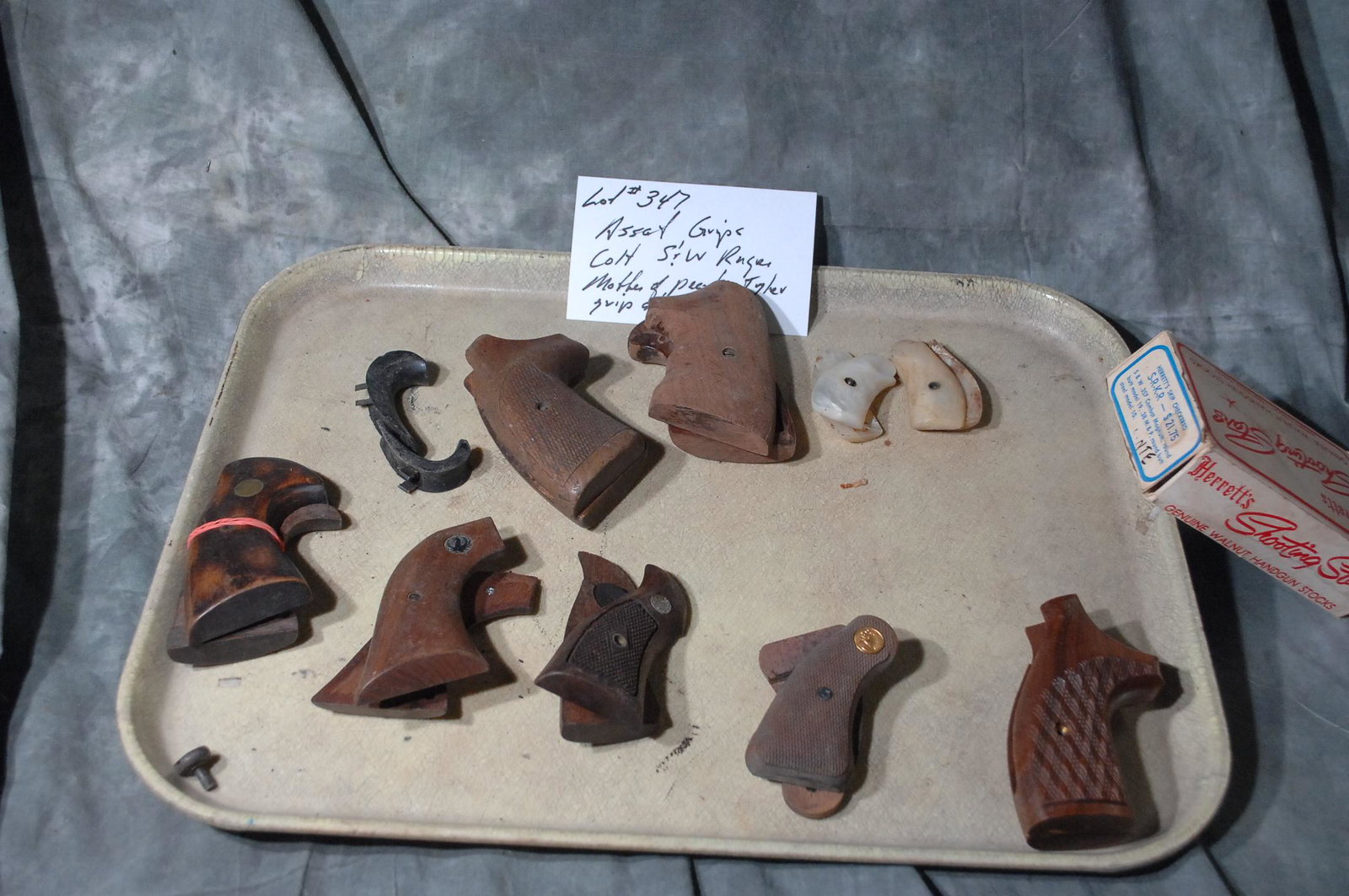 Assorted Grips: Colt, S&W, Ruger, Mother of Pearl, Tyler Grip Adapter